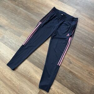 Adidas Primegreen Blue Pink Striped Training Pants Sz M Soccer Gym Exercise READ